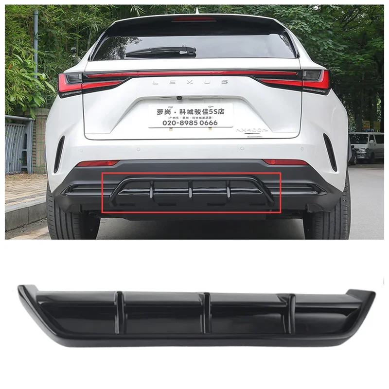 

For Lexus NX260 NX350 NX400 2022 2023+ High Quality ABS Bright Black Bumper Trunk Diffuser Rear Lip Spoiler Splitter Protective