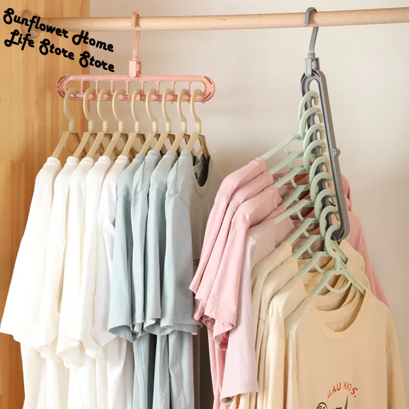 

2pcs Magic Multi-port Support hangers for Clothes Drying Rack Multifunction Plastic Clothes rack drying hanger Storage Hangers