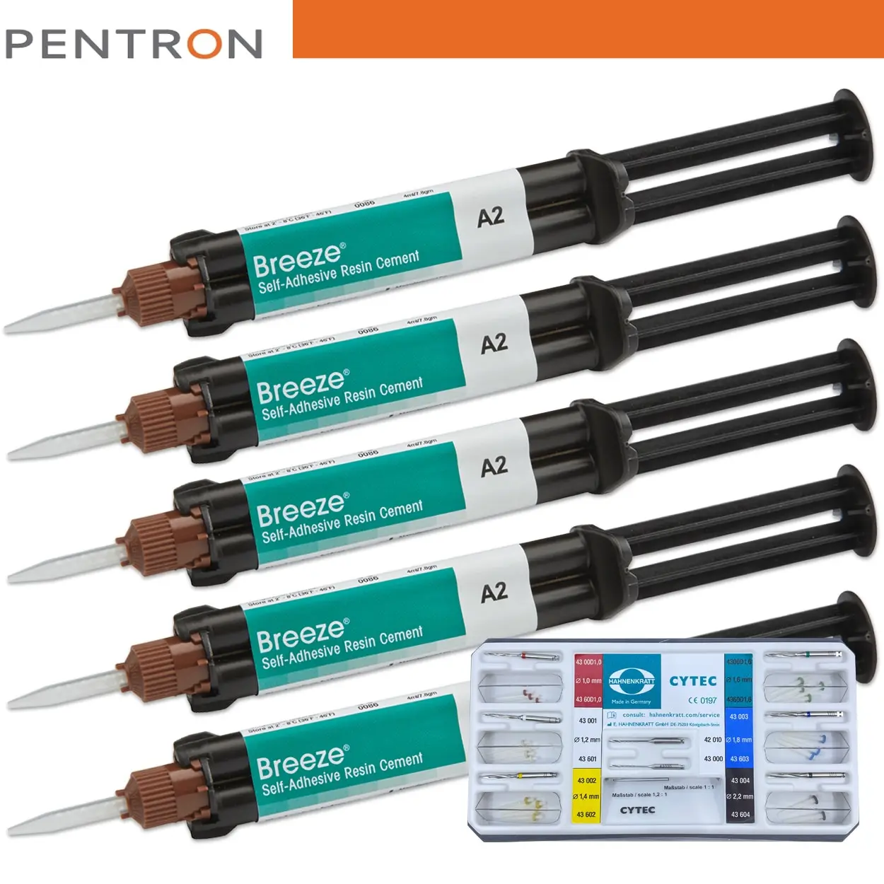 

Pentron Breeze Self-adhesive Resin cement - HahnenKratt Radyoopak Fiber Post Set