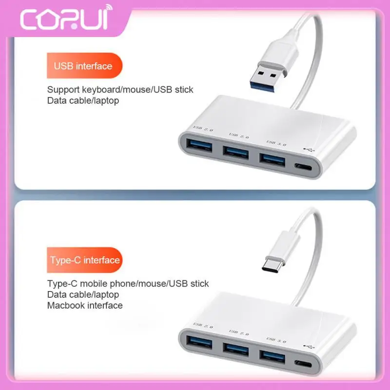 

Адаптер Type-c 4 порта Портативный Usb-c концентратор 4 в 1 для мыши/клавиатуры для Macbook планшетов удлинитель Многофункциональный популярный ПК но...