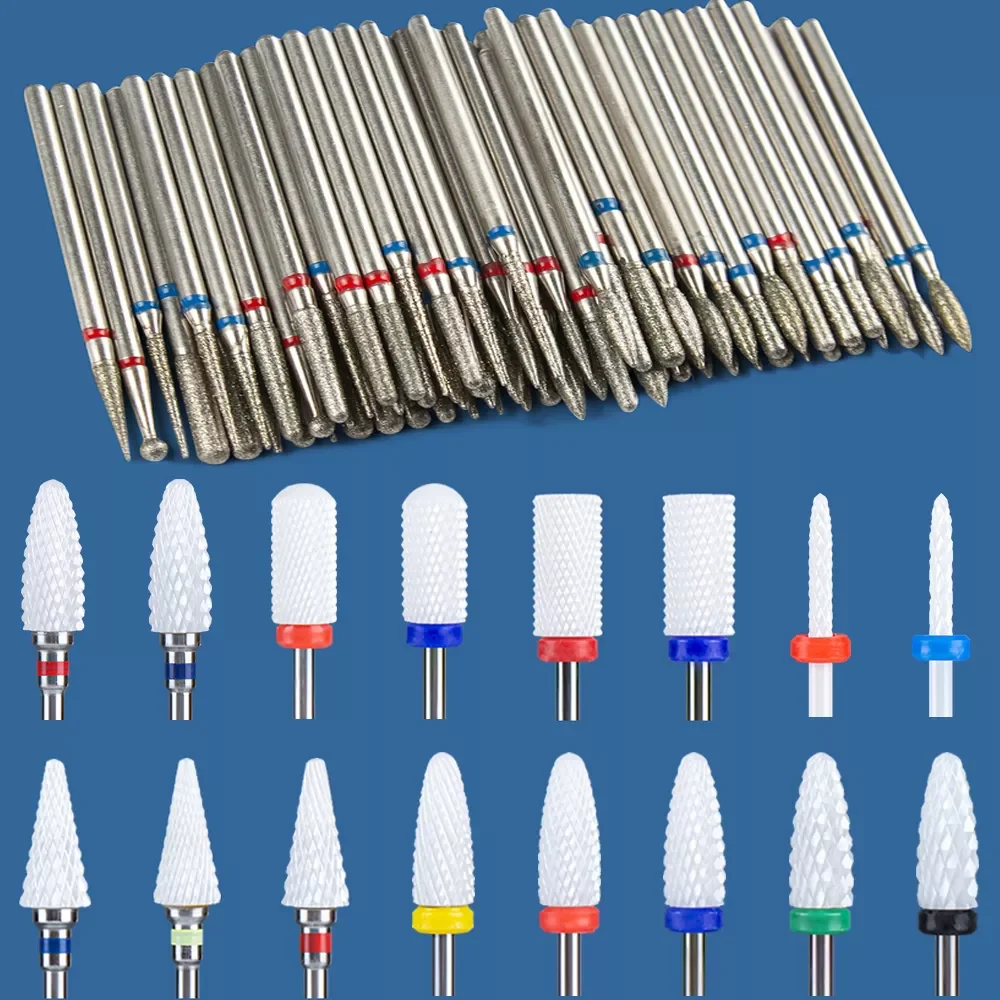 

1pc Ceramic Diamond Milling Cutter For Manicure Nail Drill Bits for Gel Cuticle Burrs Removing Pedicure Nail File 3/32 Mill Tool