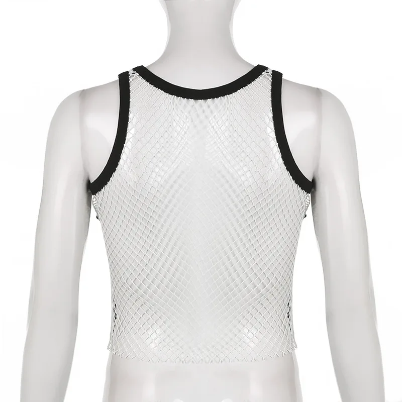 Y2k темная Академия гранж сетчатый топ винтажный Harajuku ажурный просвечивающий