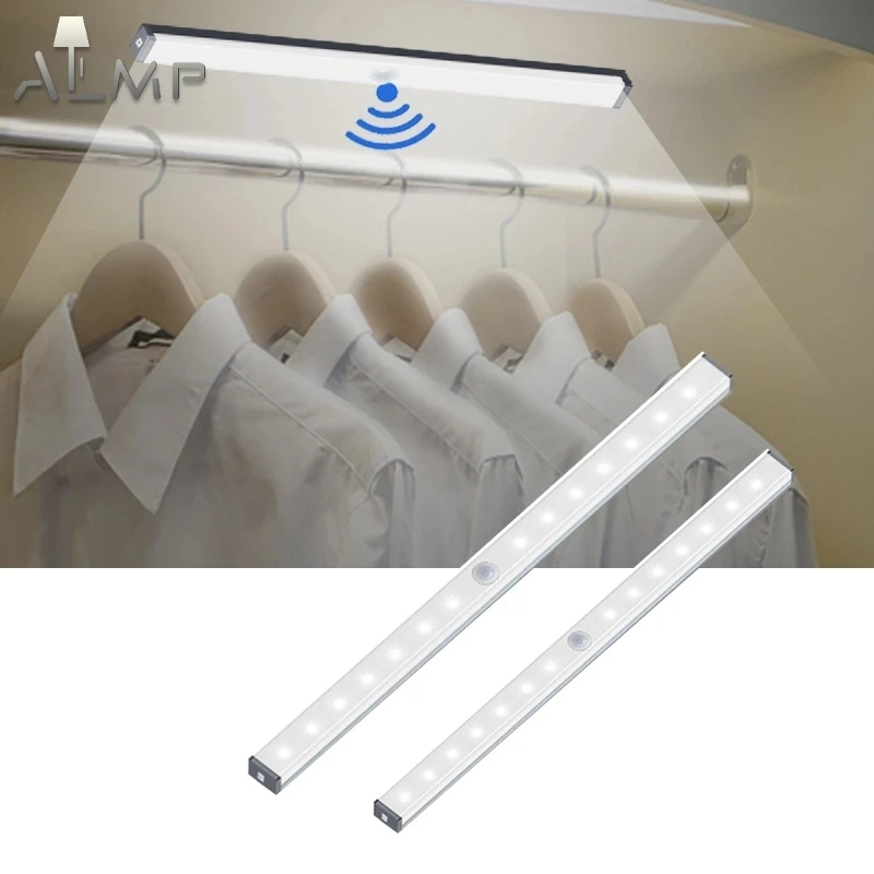 

Ночсветильник для шкафа практичный портативный светодиодный с пассивным ИК датчиком движения светильник для чулана, кухни, стены, лестницы...