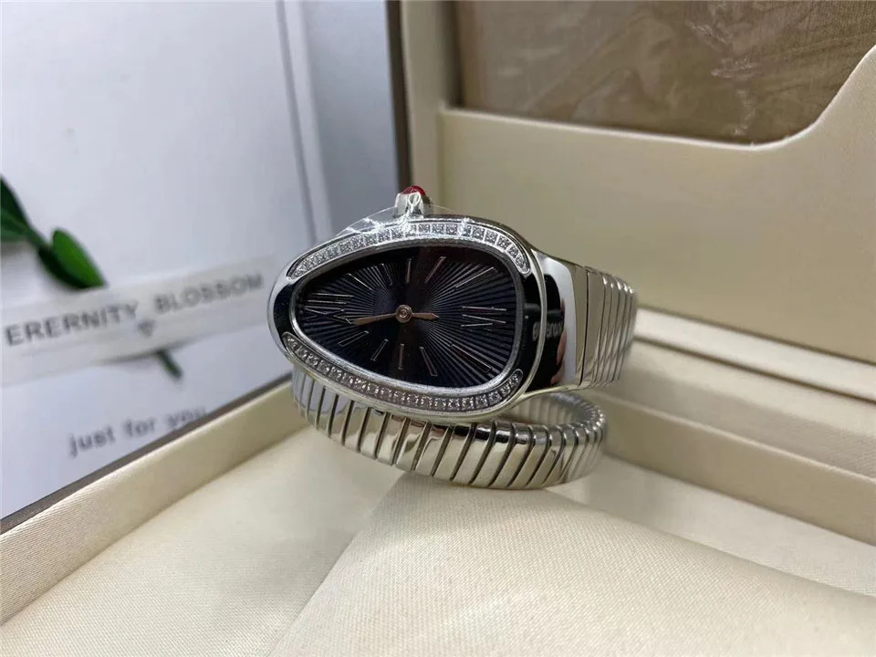 

Woman's Watch 904l Stainless Steel Quartz High Quality Diamonds Snake watch