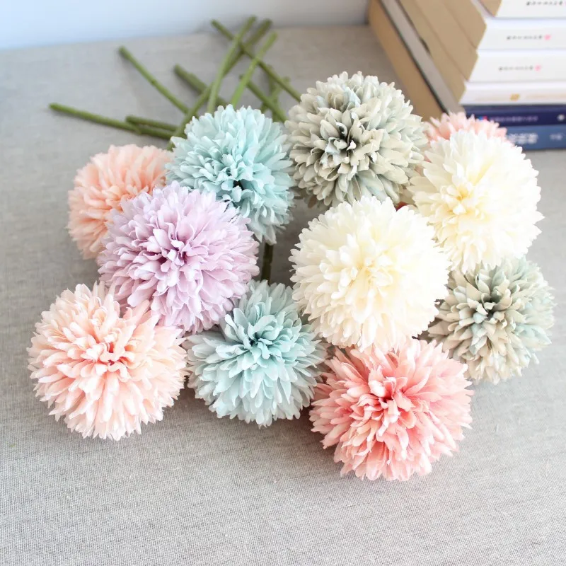 

Шелковые Шарики, хризантемы, свадебная искусственная Цветочная ваза для украшения дома, «сделай сам», скрапбукинг, цветочная композиция, ак...