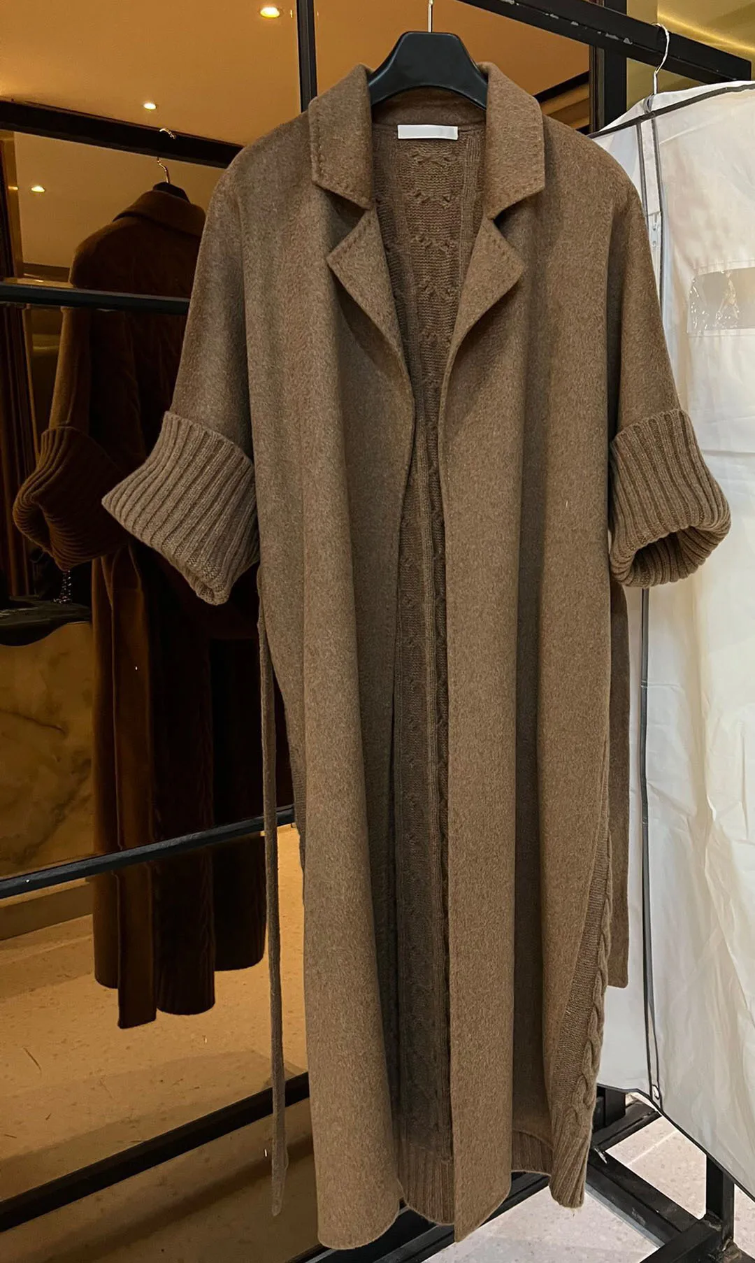 2023 осенне-зимняя модная новинка Женская одежда кашемировое вязаное пальто с
