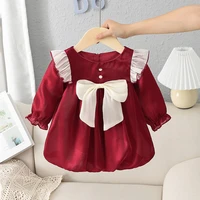 baby girls a line dress toddler kids clothes ruffle long sleeve lace mesh princess dress 0 4y