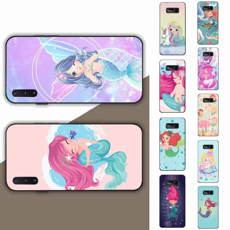 

Miniso Cartoon Mermaids Princess Phone Case for Samsung Note 5 7 8 9 10 20 pro plus lite ultra A21 12 72