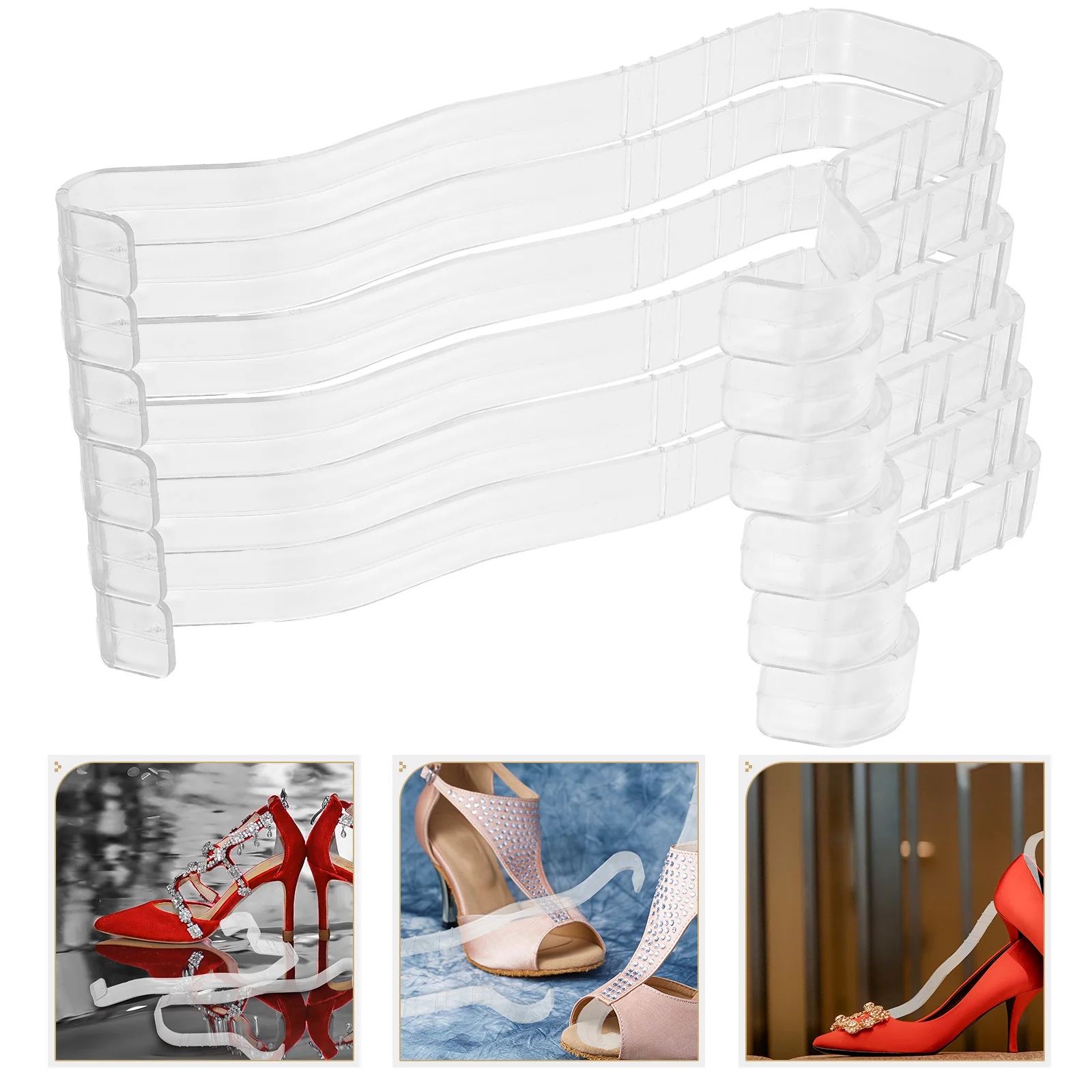 

High Heel Display Rack Shoes Form Clear Plastic Sandal Stand Shoe Supporter Holder