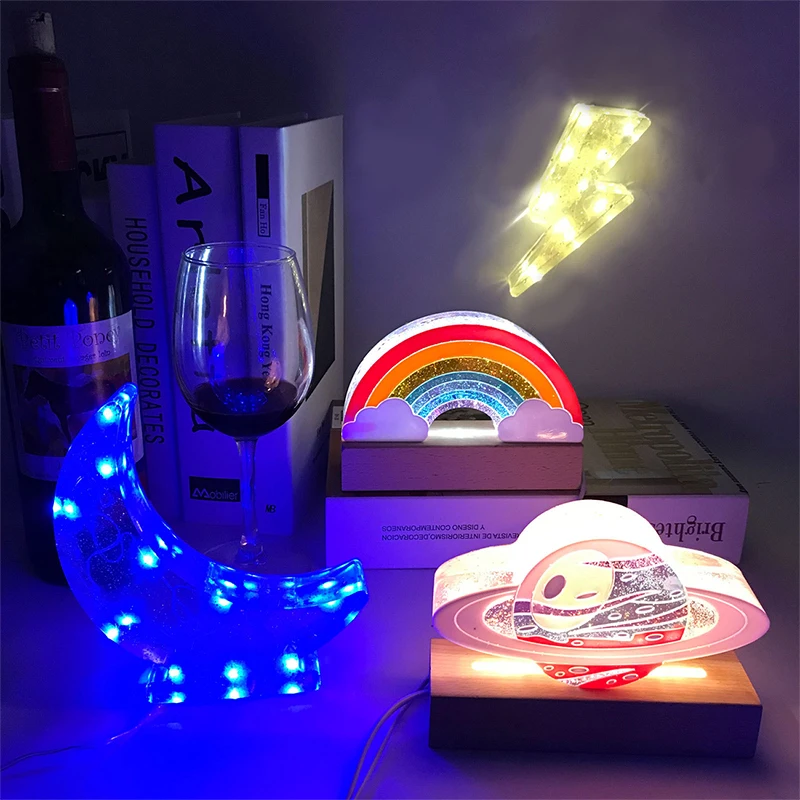 

Cloud Night Light Epoxy Resin Mold Diy Game Console Rainbow Moon Three-dimensional Ornaments Cake Mold Plaster Aromatherapy Mold