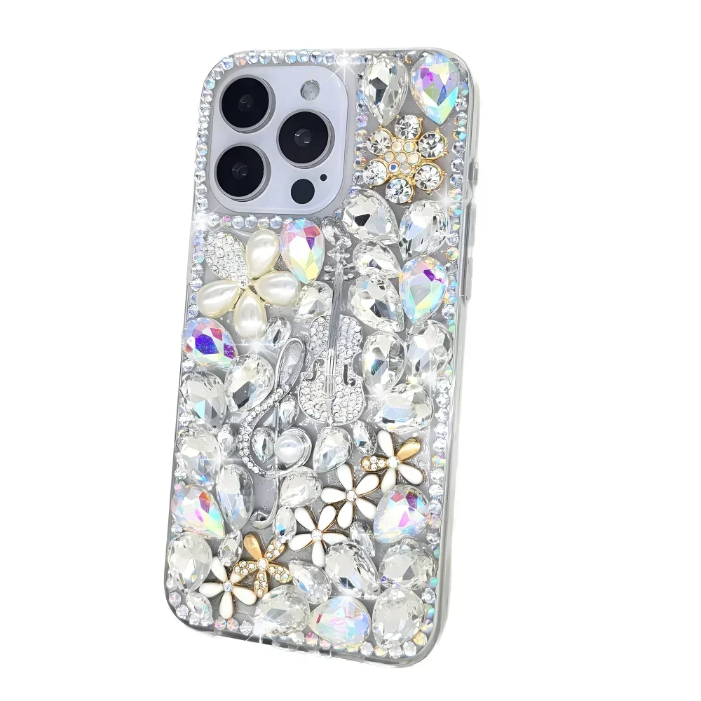 Rhinestone Case for iPhone 16 15 14 13 12 11 Pro Max Plus mini Diamond Phone Cover Sunjolly
