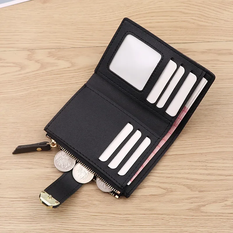 New Fashion Trend Clutch Female Purse Money Clip Wallet Small Zipper Brand Leather Purse Women Ladies Card Bag for Women