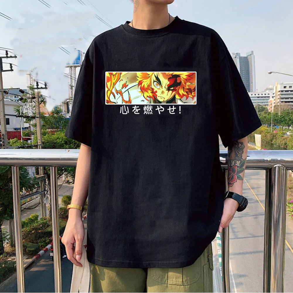 

Demon Slayer Rengoku Harajuku O-neck Fashion Anime T-shirt
