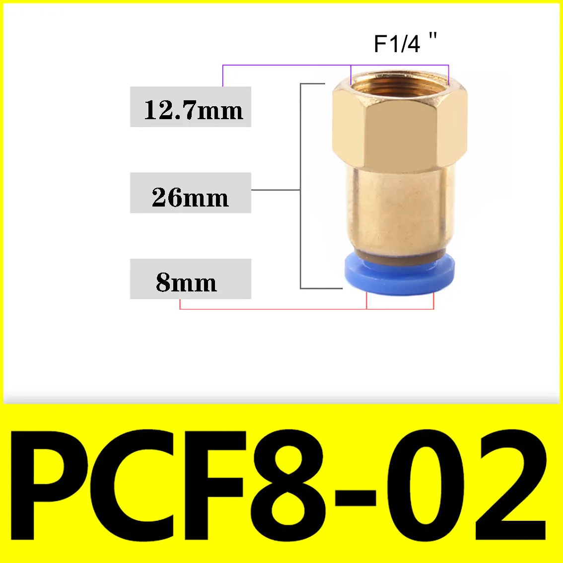 

Фитинги для воздушной трубы PCF 4 6 8 10 12 16 мм, трубка для шланга BSP, Женский стандартный разъем, быстроразъемный фитинг 1/8 "1/4" 3/8 "1/2
