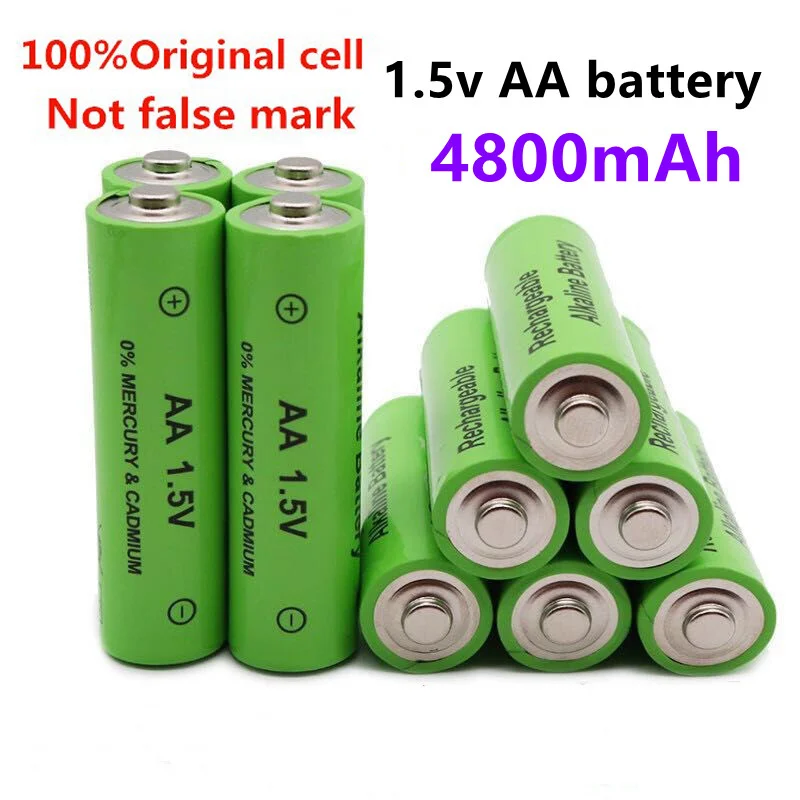 

1~20PCS 1.5V New Brand AA rechargeable battery 4800mAh 1.5V New Alkaline Rechargeable batery for led light toy mp3+Free shipping