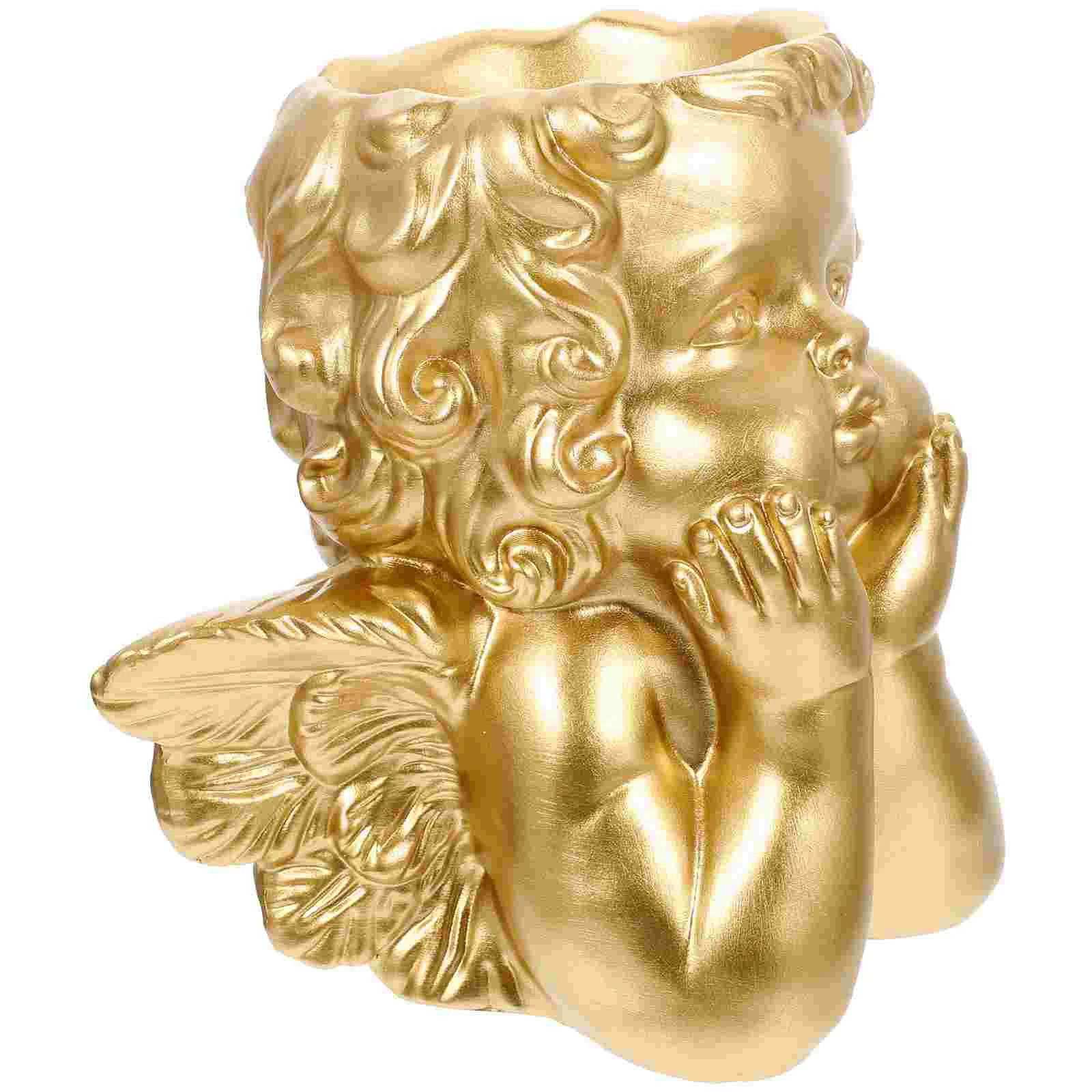 

Flower Vase Pot Pots Planter Body Decorative Resin Female Angel Vases Floral Form Decoration Home Cute Cherub Decor Container