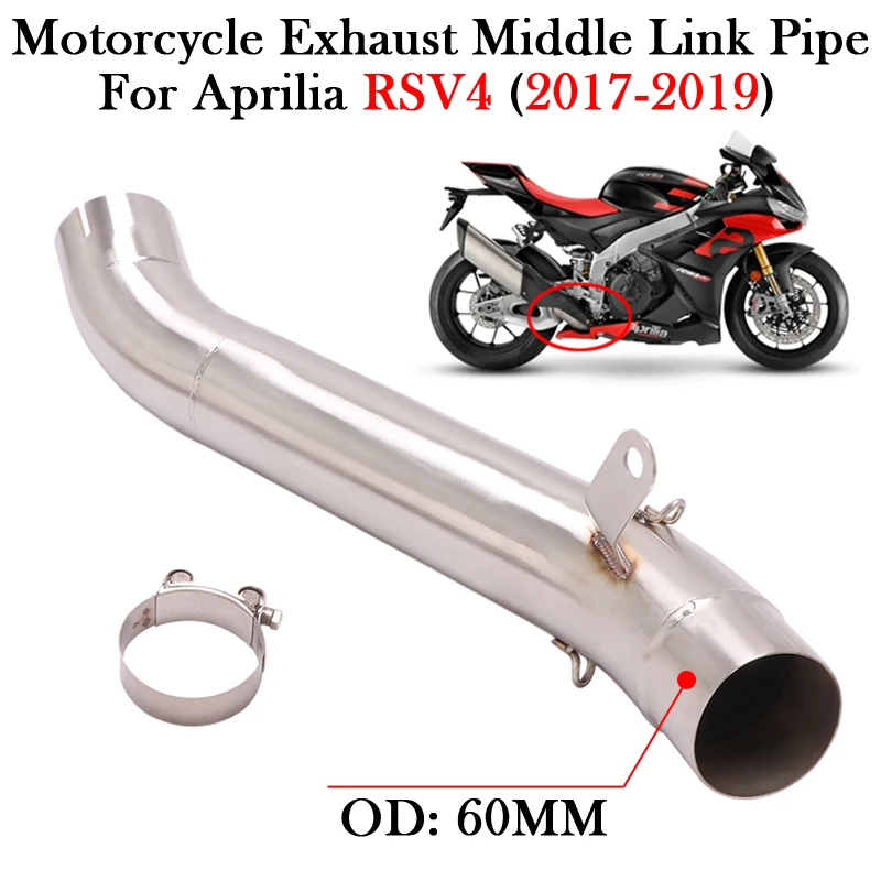 

Slip-On For Aprilia RSV4 1100 Factory 2017 2018 2019 Motorcycle Exhaust Modify 60MM Tube Escape Moto GP Muffler Middle Link Pipe