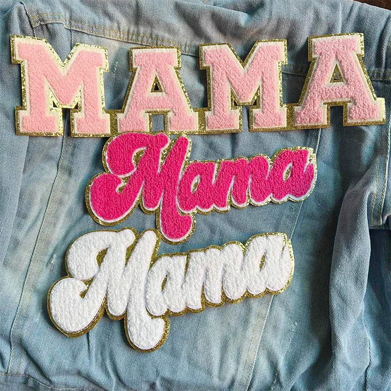 Нашивка на одежду для мамы аппликация с вышивкой и надписью английском языке