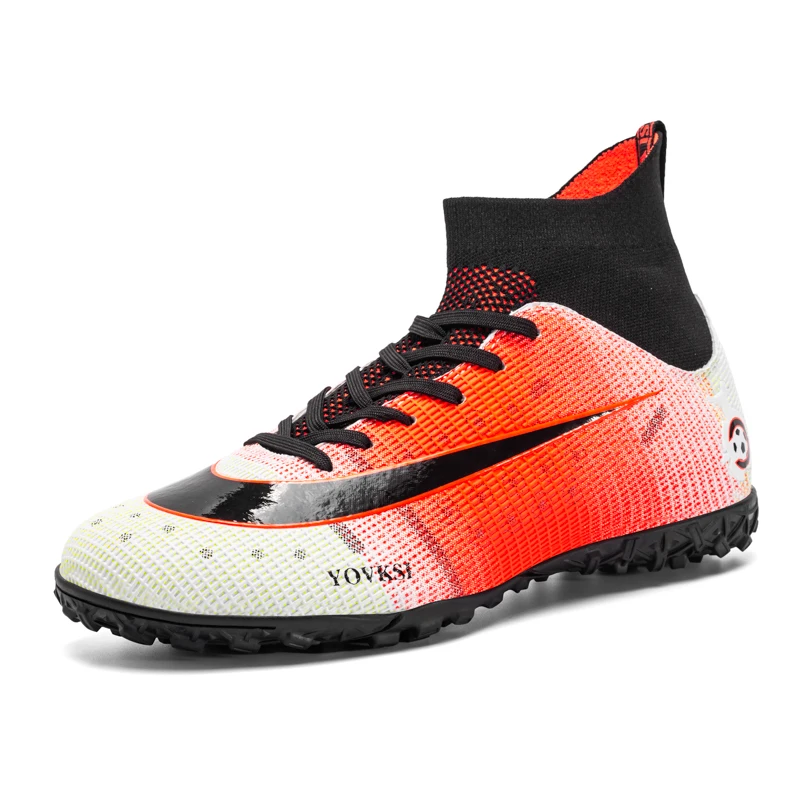 Men's High Ankle Football Shoes Indoor and Outdoor TF/FG Youth Football Training Shoe 35-45