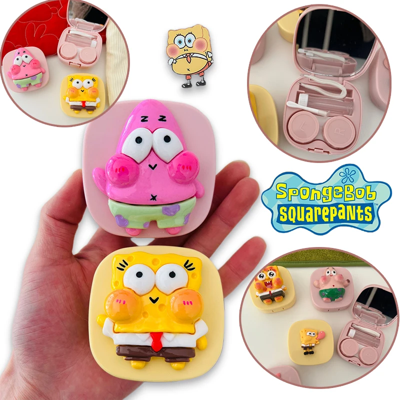 Контейнер Губка Боб для контактных линз Патрик портативный контейнер контактов