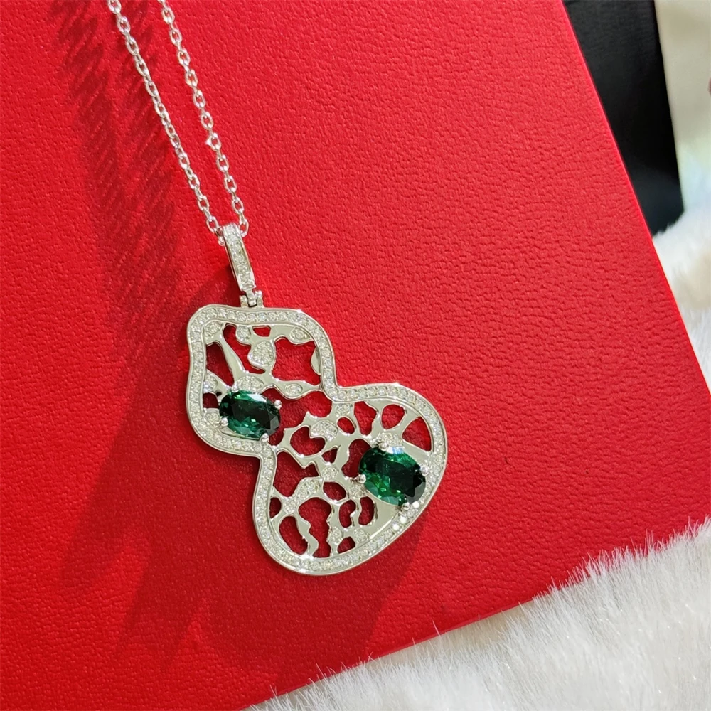 Оригинальное ожерелье с зеленой тыквой инкрустированное Фулу модное нишевого