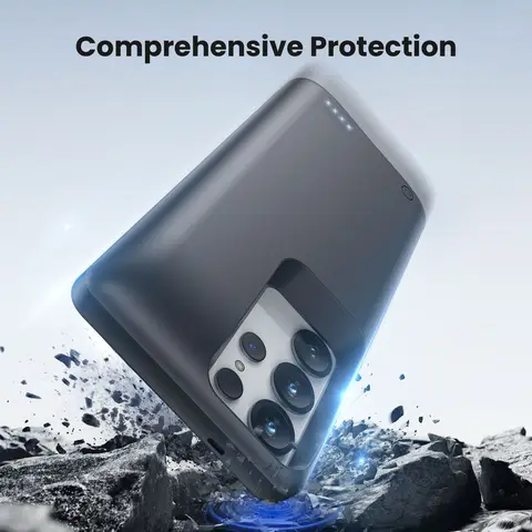 Чехол-зарядное устройство 10000 мАч для Samsung Galaxy S25 S24 S23 S22 Ultra Plus Power Bank, чехол с задним зажимом, чехол Powerbank Station