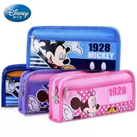 genuine disney anime figure frozen mickey mouse minnie mouse kawaii cute pencil bag stationery storage bag toys for children