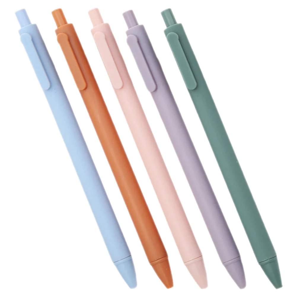 

5 Pcs Stationery Writing Gel Pen Press Type Simple Student Portable Tools Multi-use Work Reusable