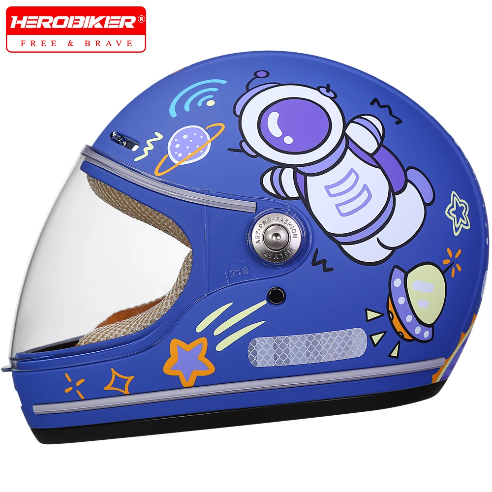Детский противоосенний шлем, милые мотоциклетные шлемы с героями мультфильмов, велосипедный шлем для электрического велосипеда, детские мотошлемы, полный шлем для верховой езды