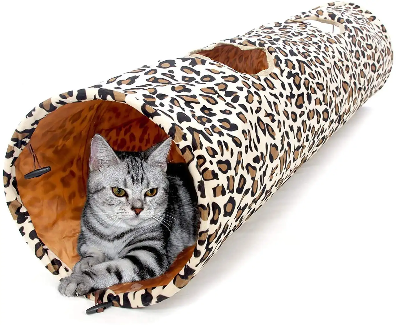 

Tunnel Toy Foldable Leopard Tunnel Pet Toy with Funny