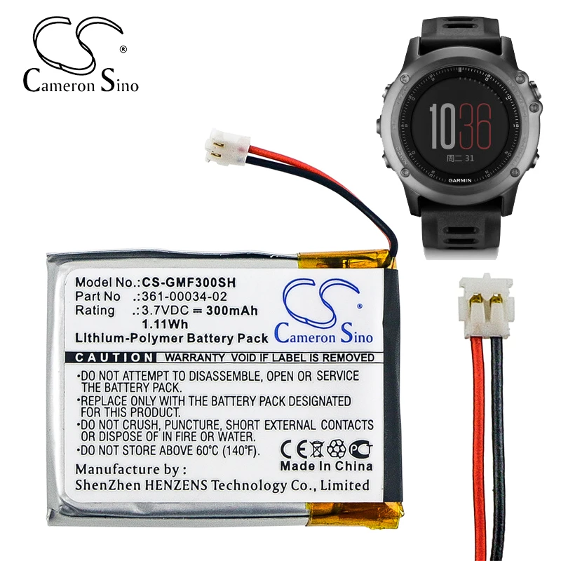 

Аккумулятор Cameron Sino 361-00034-02 для умных часов Garmin Fenix 3 Fenix 3 HR, литий-полимерные аккумуляторные батареи, аксессуары