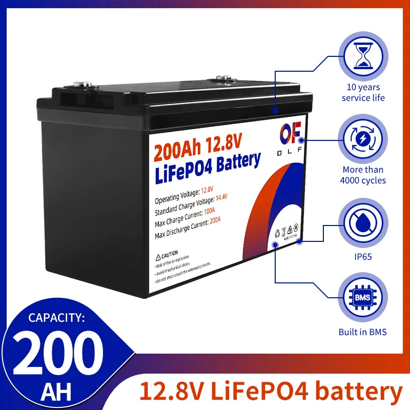 

Аккумуляторная батарея LiFePO4 класса А, литий-железо-фосфат, Встроенный BMS для RV, лодки, двигателя, солнечной батареи, внесетевая
