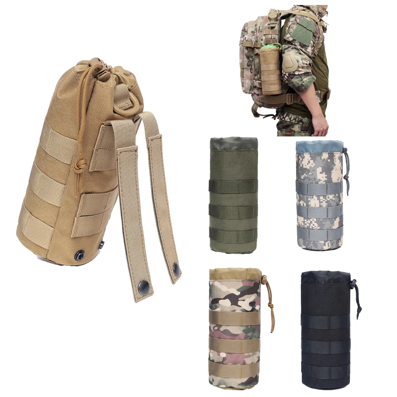 

Camouflage Tactical Molle Water Bottle Bag Pouch For Military Outdoor Travel Camping Hiking Fishing EDC Waist Hanging Kette