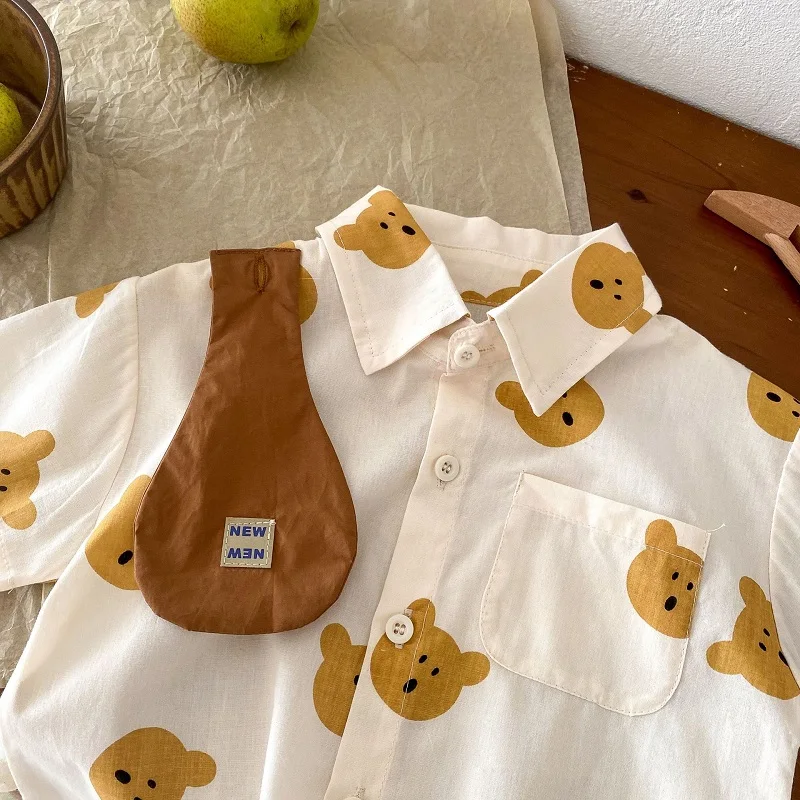 Модный комплект детской одежды для мальчиков от 0 до 6 лет Детская рубашка с