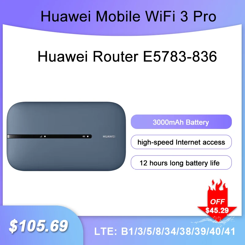 Nuovo Huawei Mobile WiFi 3 Pro Router E5783-836 pocket wifi router 4G LTE Cat 7 mobile hotspot wireless modem router 4g sim card