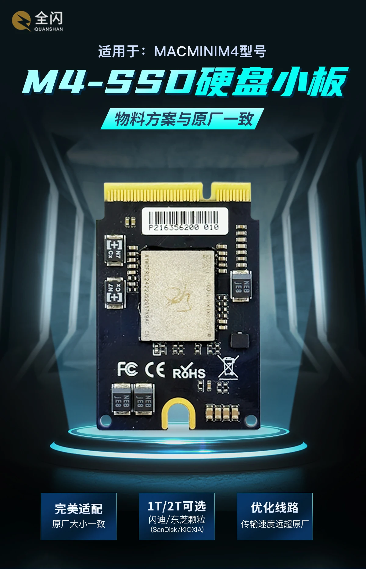 1 ТБ/2 ТБ для комплекта жесткого диска Mac Mini M4 SSD Обновление памяти без сварки