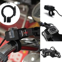 waterproof 12v 24v dual usb motorbike motorcycle handlebar charger adapter power supply socket for iphone samsung huawei