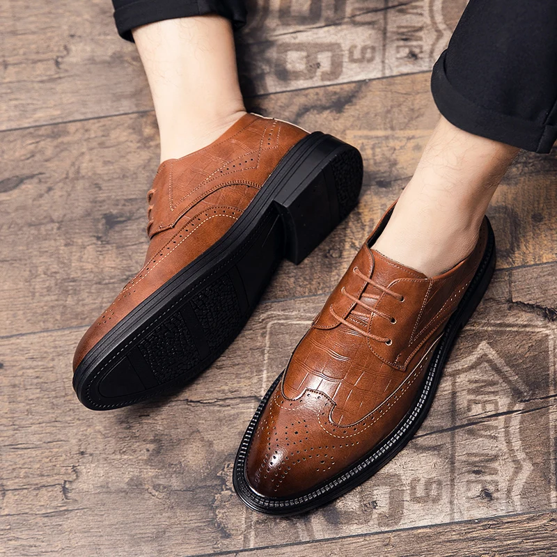 Высококачественные свадебные туфли со шнуровкой мужское платье подлинные