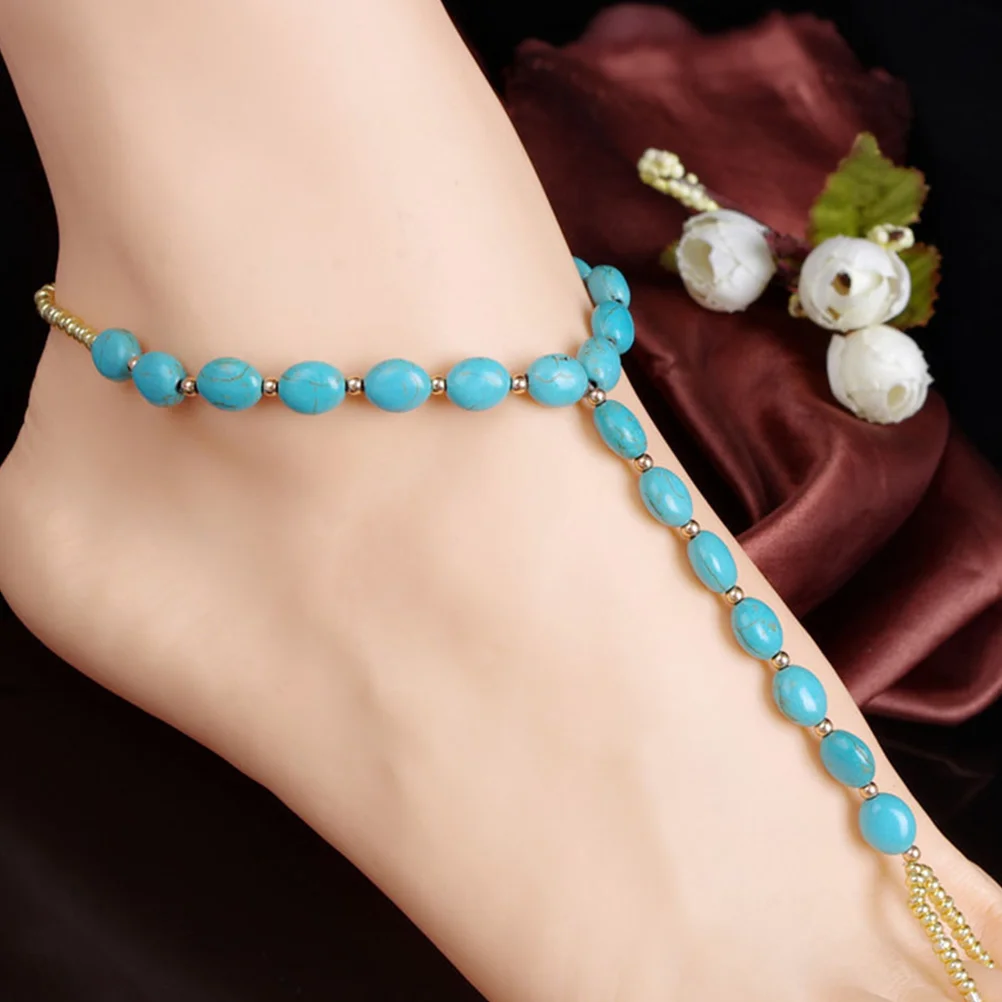 

Foot Chain Jewelry Barefoot Sandals Beads Anklet Fashion Toe Rings Anklets Women