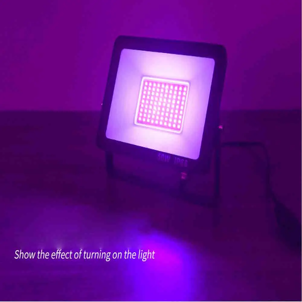 

UV Flood Light Fluorescent Stage Lamp 220V 50W 100W Ultraviolet LED Black Light Waterproof Floodlight Party Halloween Decoration