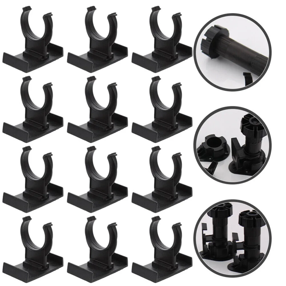 

12Pcs Furniture Feet Adjustable Cupboard Foot Leg Cabinet Legs With Kick Board Clips For Kitchen Cabinet Hardware Sofa Table Leg