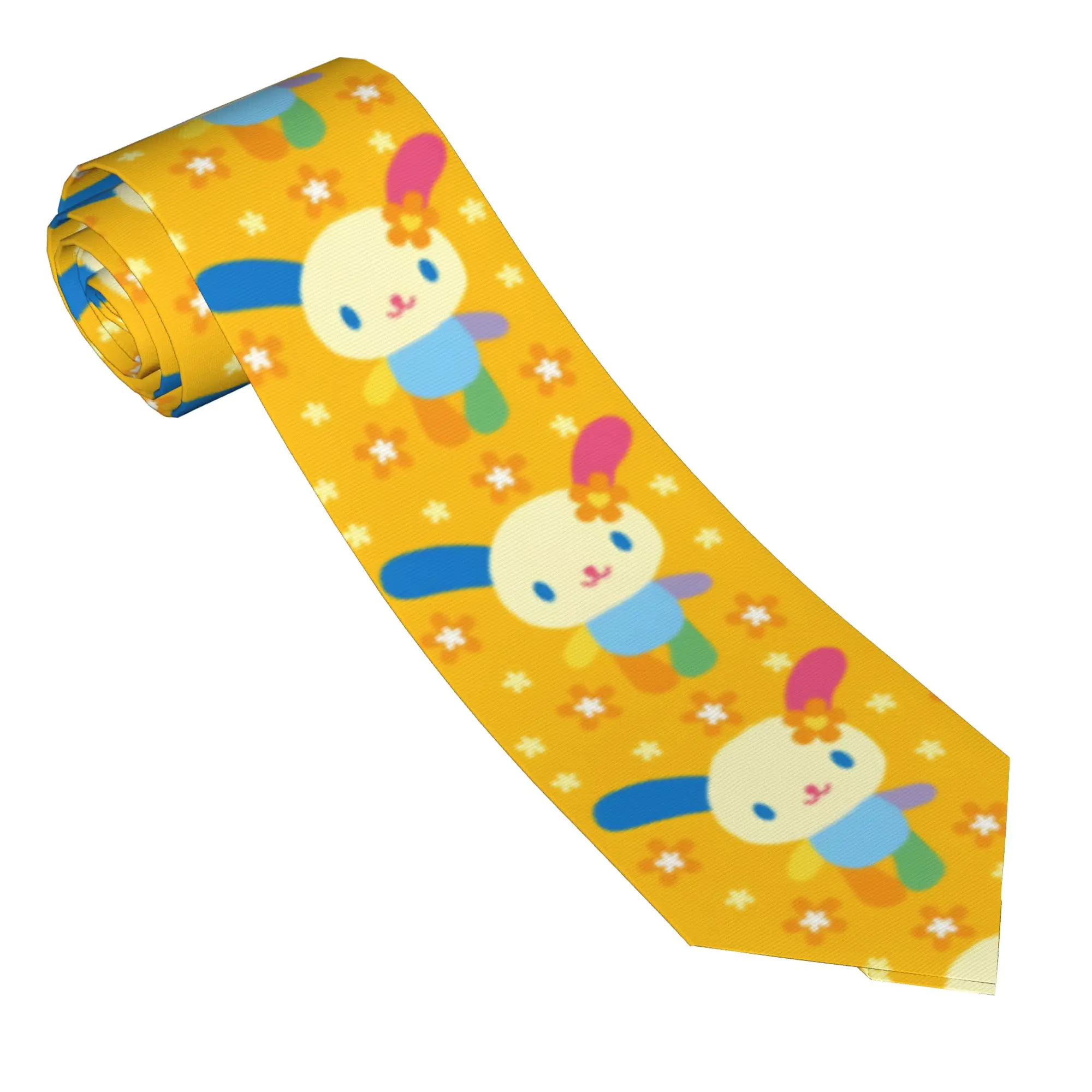 Фото Галстуки Usahanas Rainbow Rabbit, унисекс, из полиэстера, 8 см, узкие, классические, для мужчин, на каждый день, для свадеб и вечеринок №1