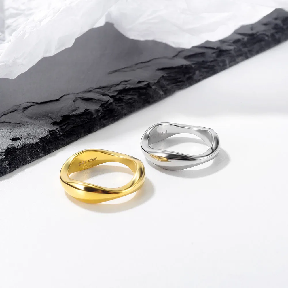 

Tuswans Fashion Jewellery Wedding Ring Size #6 #7 #8 For Women Men Stainless Steel Gold Silver Color