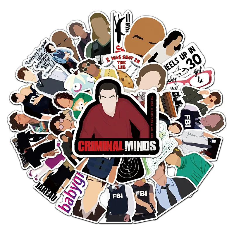 Stickers Criminal Minds TV Show Kids Toys Stationery Car Notebook Laptop Guitar Bike Skateboard Kids' Luggage Graffiti Decals images - 6