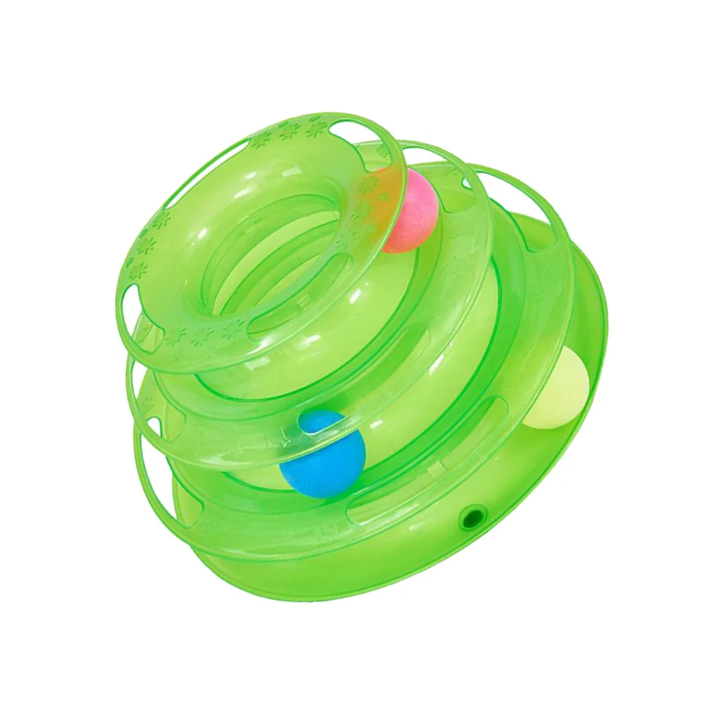 

Интерактивный ролик для кошек, 3-х уровневый ролик для кошек, игрушки для кошек в помещении, интерактивные (зеленый) Товары для домашних животных