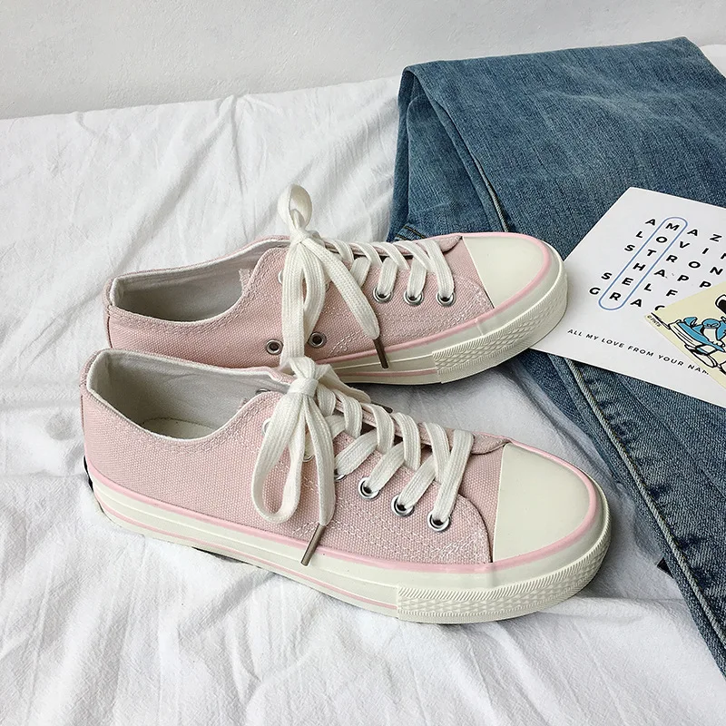 Summer New Sky Blue Low Top Canvas Shoes for Women Fairy Powder Casual Sports Shoes Fashionable 1970s Canvas Shoes for Women