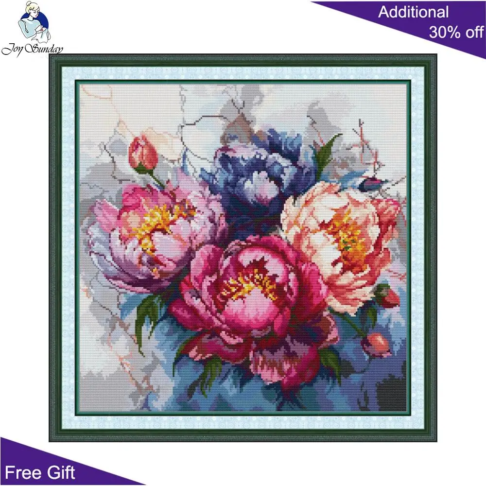 Набор для вышивки крестиком Joy Sunday Paeonia Suffruticosa китайские цветы подарят богатство