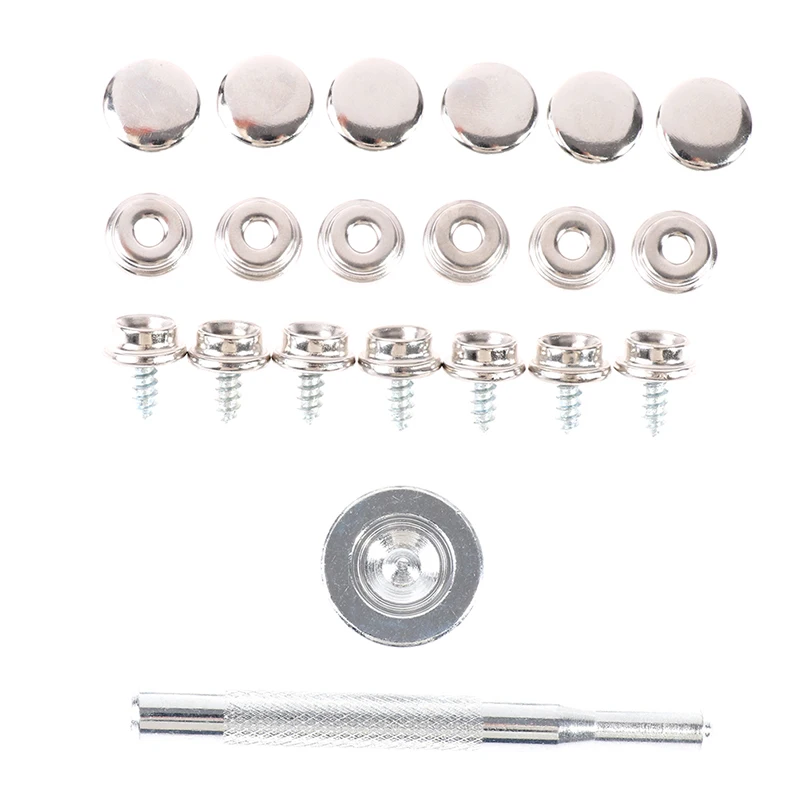 

30pcs/pack Snap Fastener Metal Canvas Capos Screw Kit Tent Marine Boat Canvas Cover Tools Sockets Buttons Car Canopy Accessories