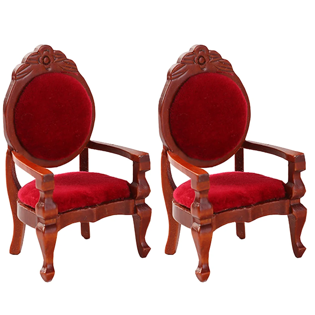 

2pcs Miniature Chair Miniature Furniture Toys Doll House Accessories Kids Toys