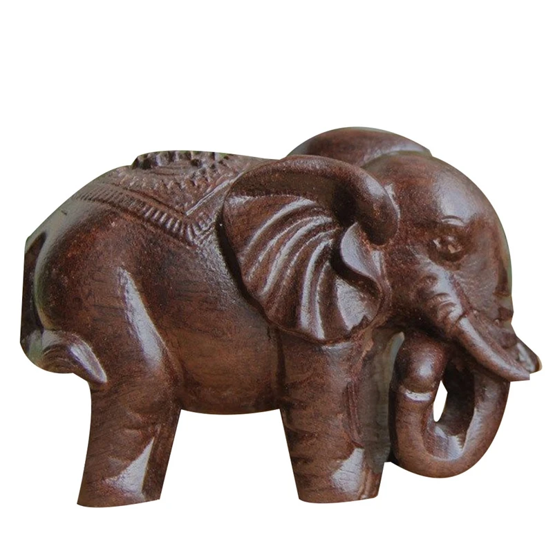 

Ebony Wood Carving Elephant Ornaments Solid Wood Carving Furniture Porch Office Decoration Crafts